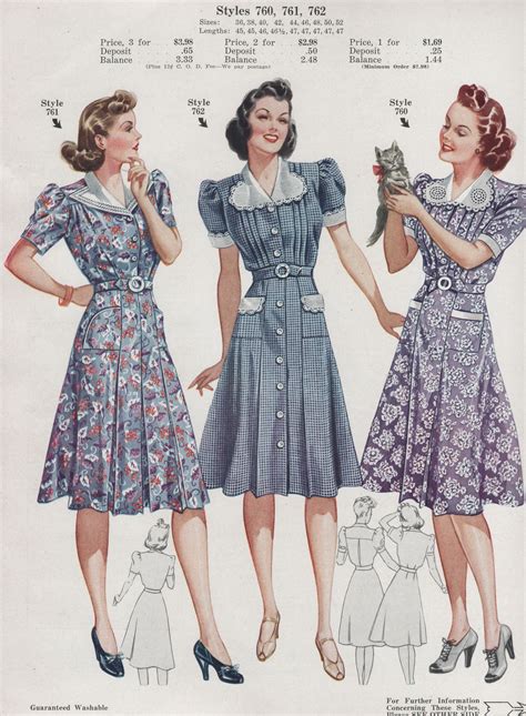 Fashion Frocks 1940 40s Fashion 1940s Fashion Retro Fashion
