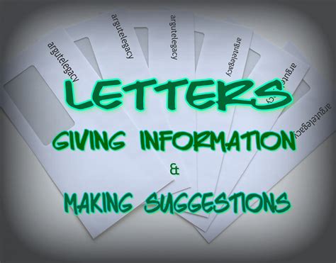 Writing Formal Letters Giving Information Useful Phrases