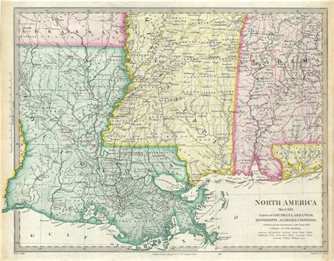 North America Sheet Xiii Parts Of Louisiana Arkansas