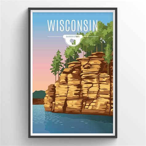 Wisconsin State Print Travel Posters Poster Prints Hanging Posters