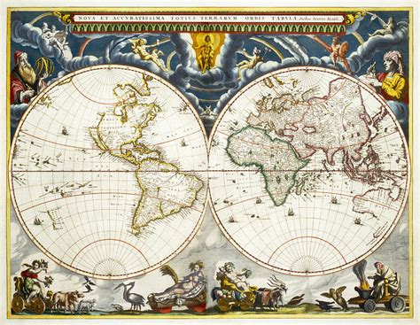 Joan Blaeu World Map Circa 1600s Photograph By David Hinds