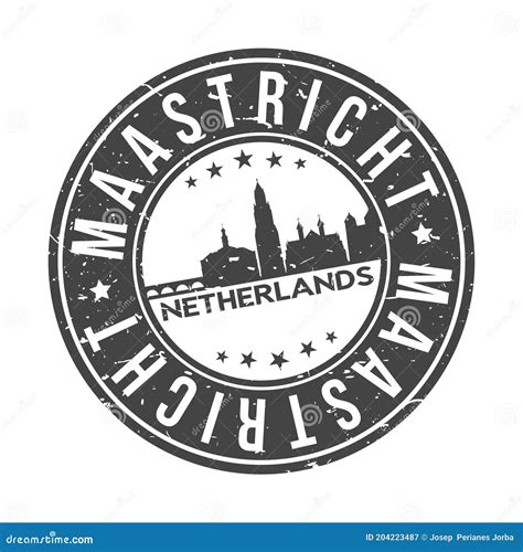 Maastricht Netherlands Round Stamp Icon Skyline City Design Badge