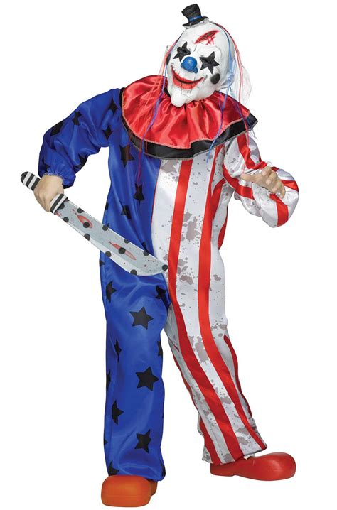 Horror Clown Scary Evil Killer Circus Carnival Dress Up Halloween Child
