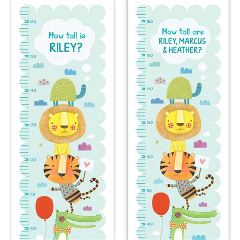 personalised animal height chart by made by ellis | notonthehighstreet.com
