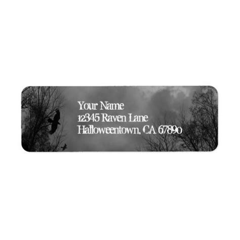 Halloween Haunted Sky Return Address Labels Halloween Raven Halloween