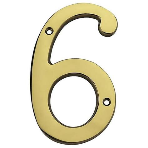7177942house Numberssolid Brass 6 Solid Brassnumber6 Walmart