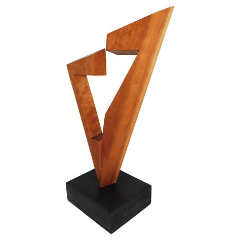 Signed Modern Abstract Constructivist Styled Wooden Sculpture At 1stdibs