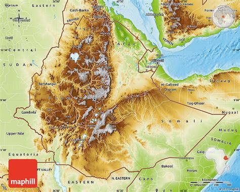 Physical Map Of Ethiopia
