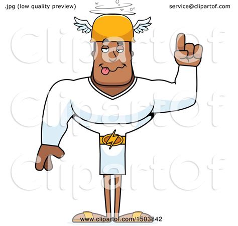 Clipart Of A Drunk Buff African American Male Hermes Royalty Free Vector Illustration By Cory