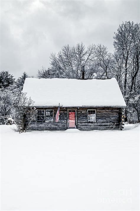 Snow Covered Log Cabin Photograph By Edward Fielding Pixels