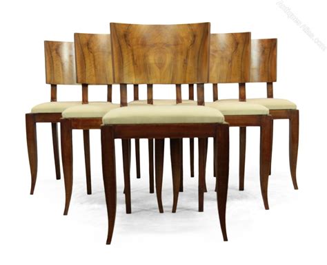 Art Deco Walnut Dining Chairs French C1930 Antiques Atlas