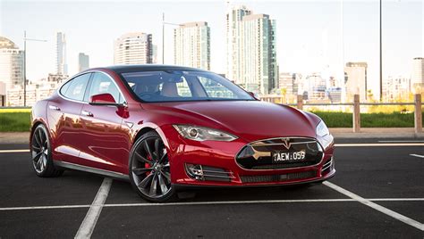 Images Tesla Motors 2016 Model S P90d Red Metallic Automobile
