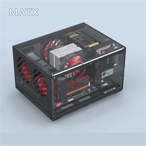 Matx Horizontal Computer Case Support Itx Motherboard Diy Desktop Cases