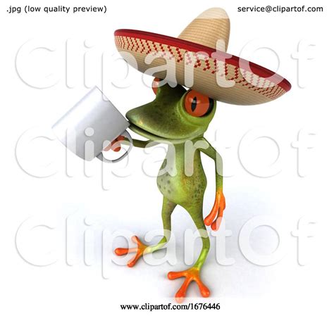 3d Green Mexican Frog On A White Background By Julos 1676446