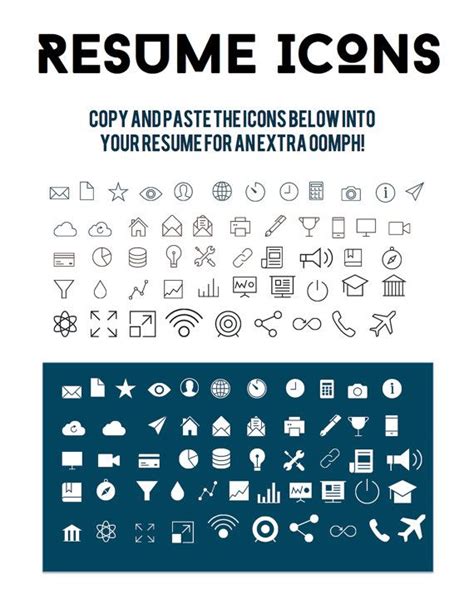A Collection Of Icons You Can Use In Your By Originalresumedesign