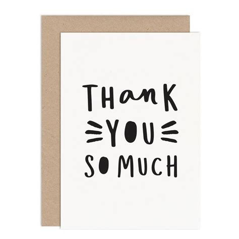 A Thank Card With The Words Thank You So Much On It In Black Ink