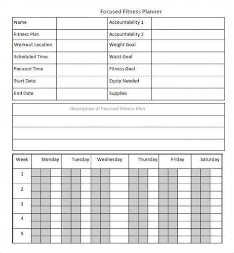 Browse Our Example Of Fitness Progress Chart Template For Free