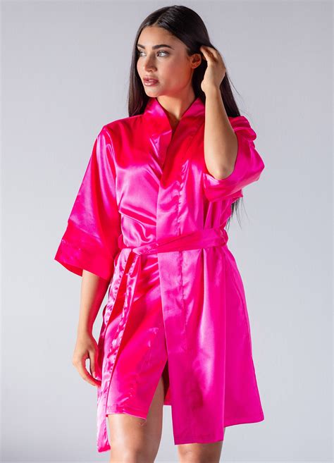 hot pink robe hot pink bridesmaid robe hot pink wedding etsy