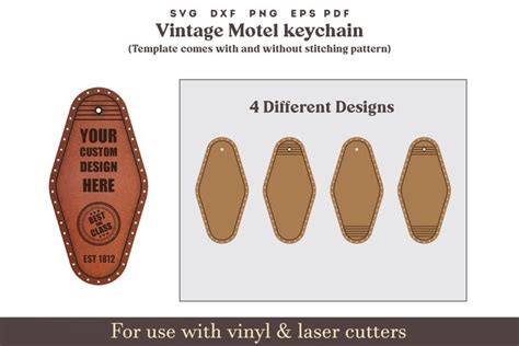 Vintage motel keychain template svg, PDF motel keychain file