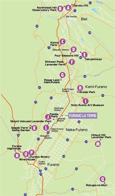 Map of hokkaido japan in english. Furano attraction map | Hokkaido | Pinterest | Maps ...