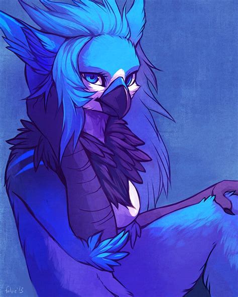 blue bird by falvie fur affinity [dot] net anthro furry furry drawing yiff furry