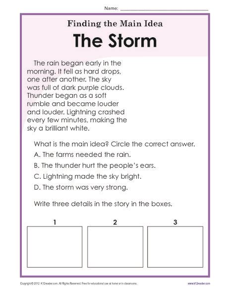 Third grade (also called grade three, equivalent to year 4 in the uk) is a year of social studies begin a study of the culture of the united states and basic idea of the early part of the united main article: Finding The Main Idea Worksheets 3rd Grade | Main idea ...
