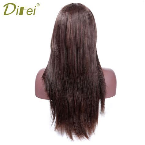 Difei Womens Long Straight Hair Wig Synthetic High Temperature Fiber
