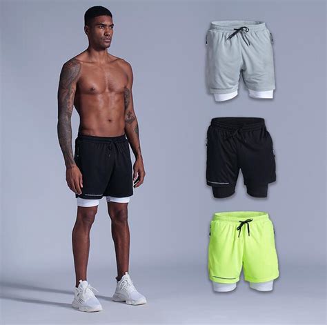 2021 2020 summer running shorts men 2 in 1 sports jogging fitness shorts training quick dry mens