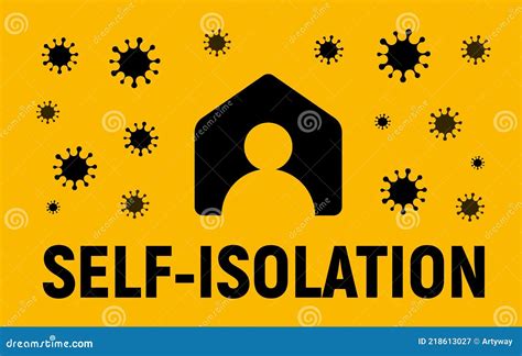 Self Isolation Sign Person In House Viruses Protected Vector Icon