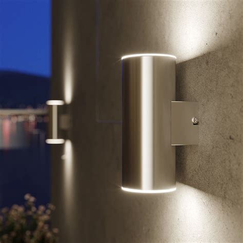 Solarcentre Chester Solar Led Outdoor Wall Light Brushed Steel