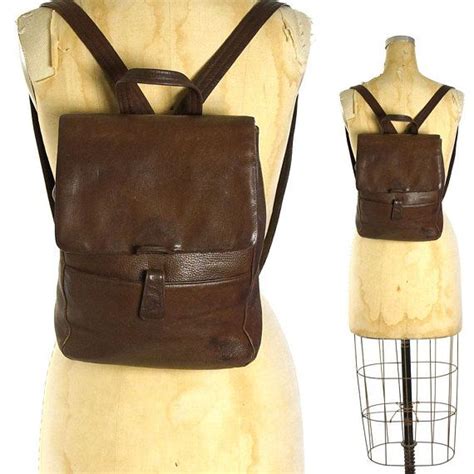 90s Brown Leather Backpack Vintage 1990s Medium Tignanello Etsy