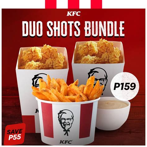 Kfc Duo Shots Bundle Regular Fun Shots Bucket Of Fries And
