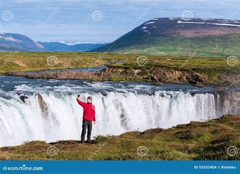 Landscape Of Iceland With Godafoss Waterfall Stock Photo Image Of