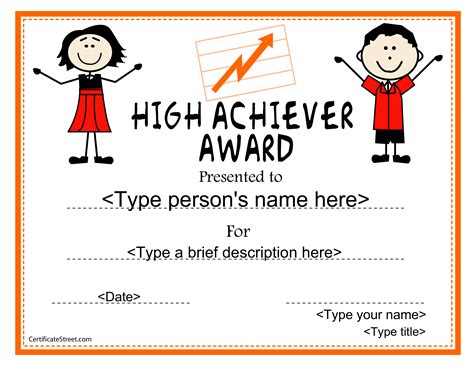 High School Achiver Award Certificate Templates At
