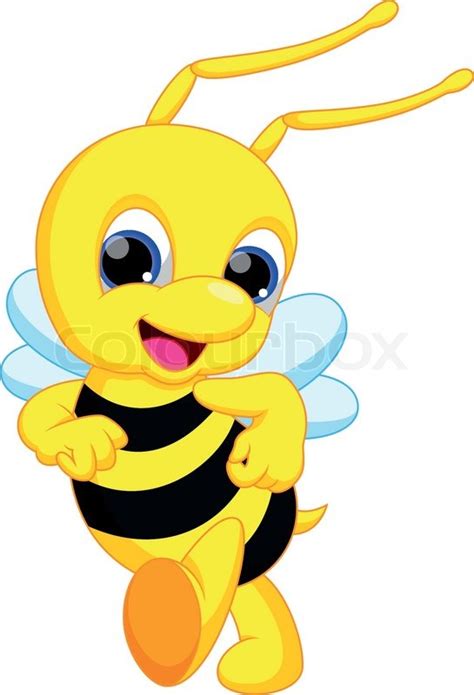 Funny Bee Cartoon Stock Vector Colourbox