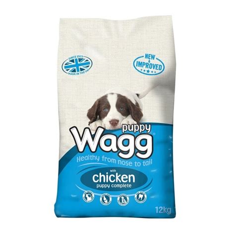 The main ingredients are low quality grains. Wagg Complete Puppy Dog Food With Chicken & Veg 12kg | Feedem