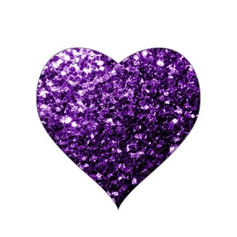 Dark Purple Faux Shiny Glitter Sparkles Heart Sticker Zazzle Purple
