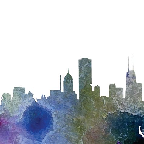 Chicago Watercolor Skyline, Chicago Skyline, Chicago Art, Chicago Poster, Chicago Print, Chicago ...