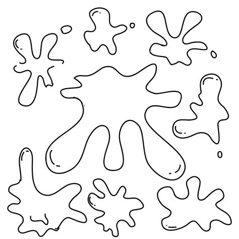 Hand Drawn Doodle Water Splatter Drop Liquid Illustration Vector