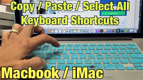 how to copy paste select all using keyboard shortcut on macbook imac apple computers youtube