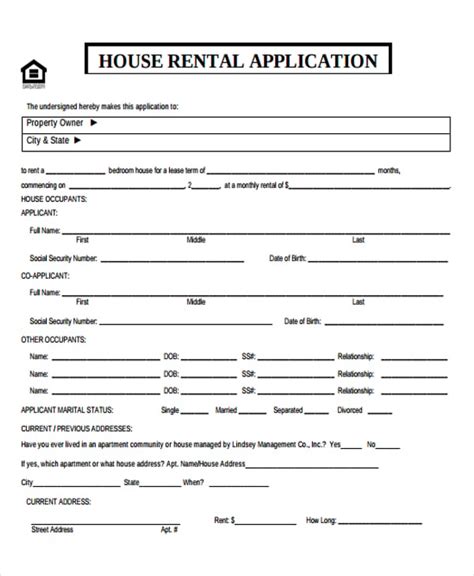 18 Rental Application Templates