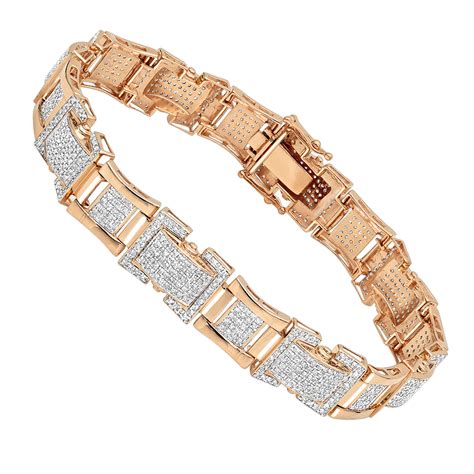 Solid 10k Gold Diamond Bracelet For Men 31ct By Luxurman 501603