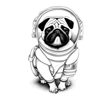 Pug Dog Astronaut In Space · Creative Fabrica