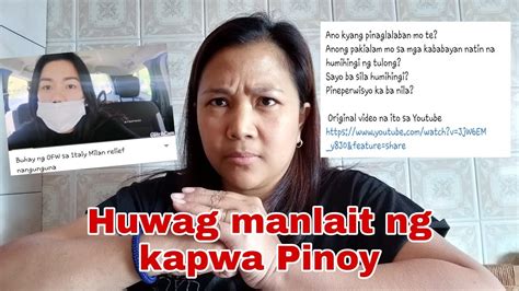 Reaction Video Isang Pinay Na Nanglait Sa Kapwa Nya Mga Filipino Dahil