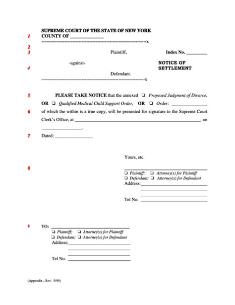 New York Notice Of Settlement Fill Out Sign Online And Download Pdf Templateroller
