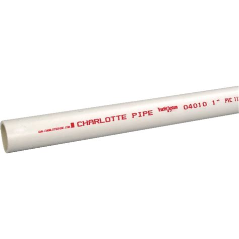 Charlotte Pipe 1 In X 10 Ftcold Water Schedule 40 Pvc Pressure Pipe