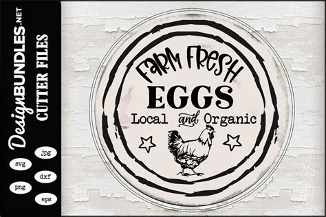 Farm Fresh Eggs Round Svg