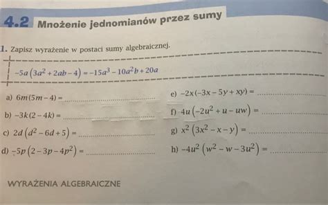 Zapisz wyrażenie w postaci sumy algebraicznej - Brainly.pl