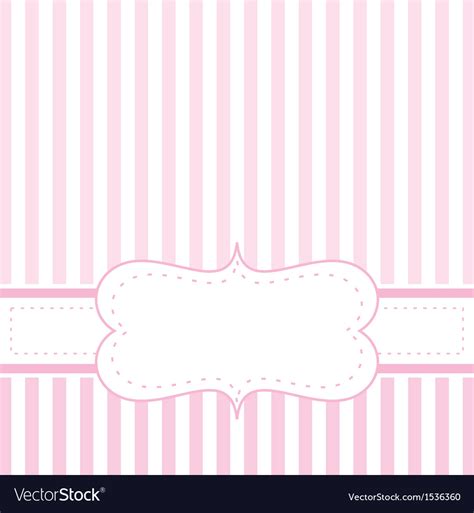 Pink Strips Valentines Card Or Wedding Invitation Vector Image