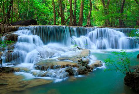 Deep Forest Waterfall Kanchanaburi Thailand Stock Image Image Of